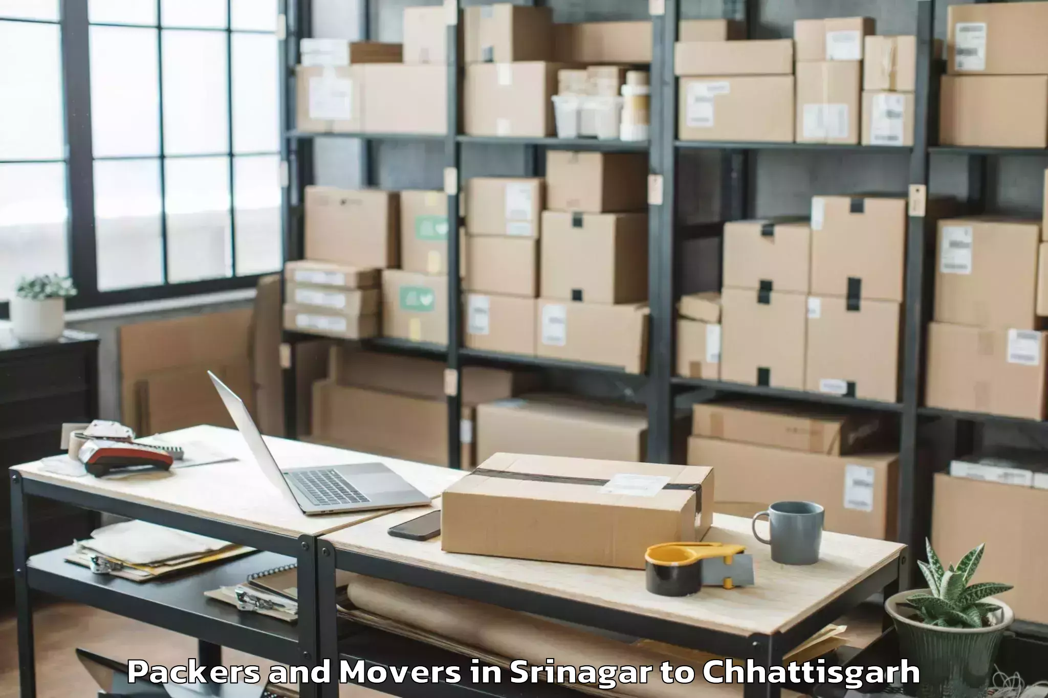 Efficient Srinagar to Dhamtari Packers And Movers